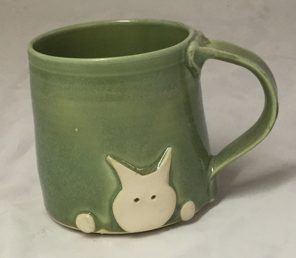 Cat Mug - green - Poterie Ginette Arsenault - 8