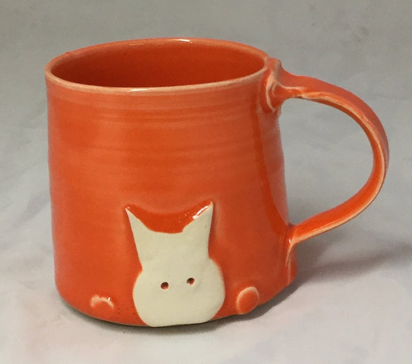 Cat Mug - orange - Poterie Ginette Arsenault - 10