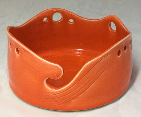Yarn Bowl - Orange - Poterie Ginette Arsenault - 5