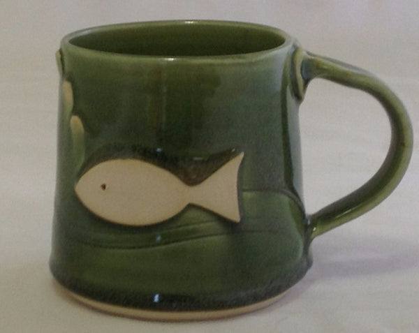 Fish Mug - Green - Poterie Ginette Arsenault - 4