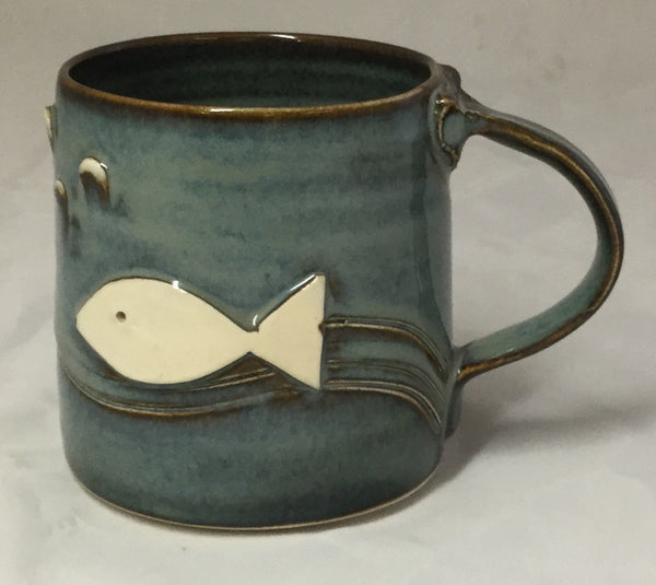 Fish Mug - Blue - Poterie Ginette Arsenault - 10