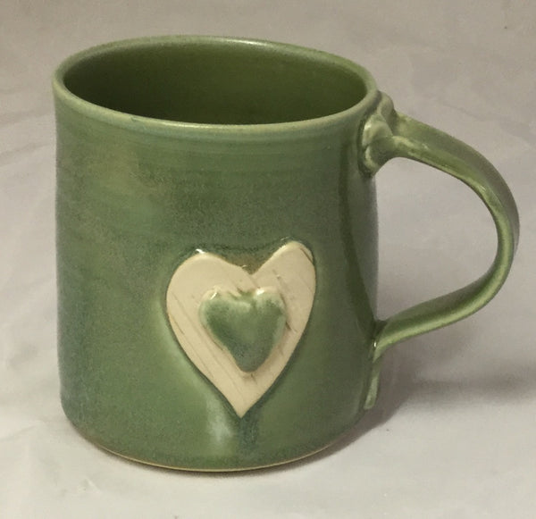 Heart Mug - Green - Poterie Ginette Arsenault - 7