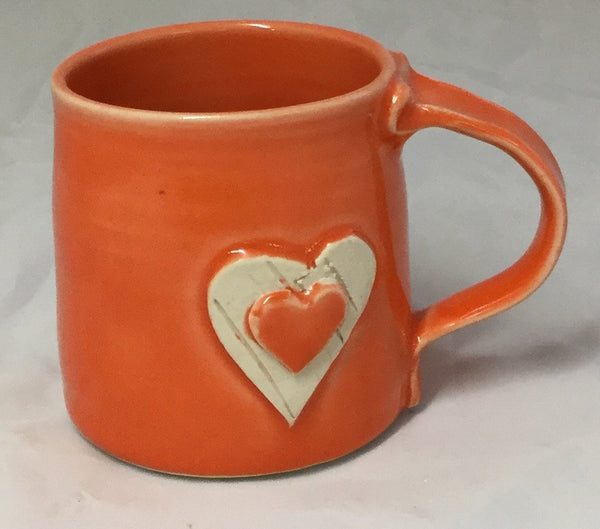 Heart Mug - Orange - Poterie Ginette Arsenault - 8