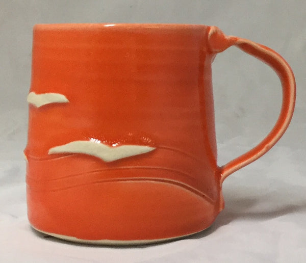 Seagull Mug - Orange - Poterie Ginette Arsenault - 5